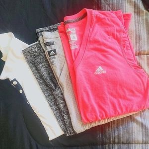 Lot of 4 womens t-shirts Adidas + UnderArmour